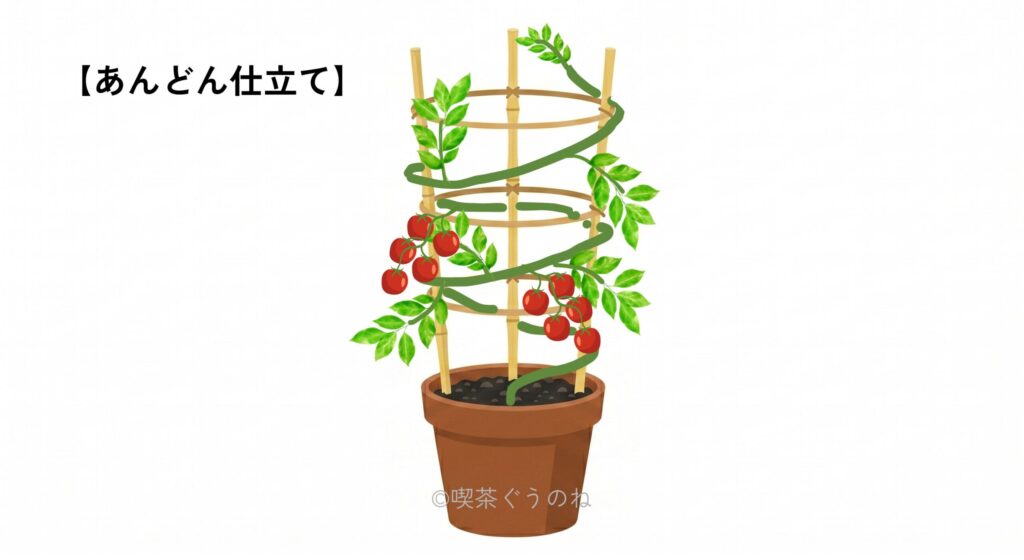 あんどん仕立てのミニトマトのイラスト